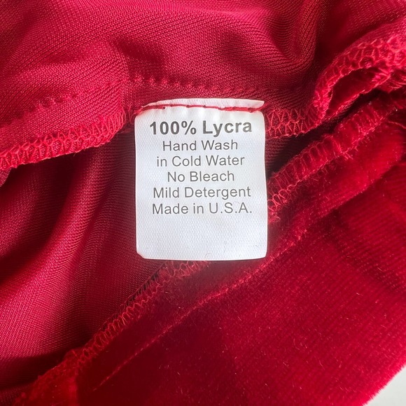 NEW Red Velvet Leggings with Black Lace Up Waist - Picture 6 of 10